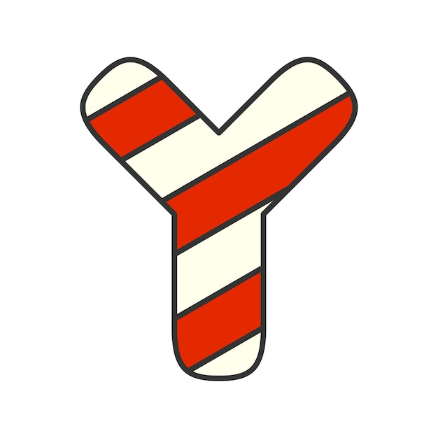 Ilustración de vector de bastón de caramelo de letra Y