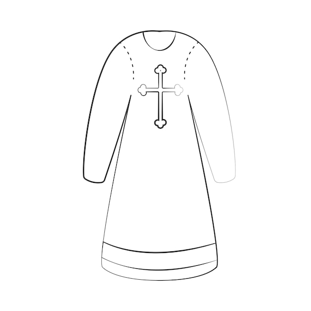 Ilustración de vector de bata bautismal en estilo Doodle