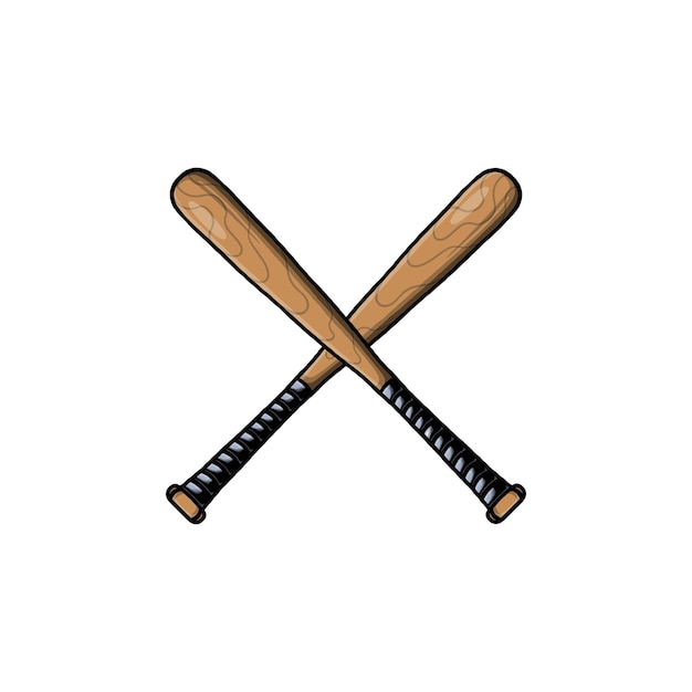 Ilustración de vector de bate de béisbol de madera