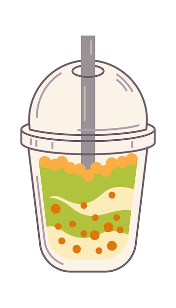 Ilustración de Vector de bebida de té de burbujas