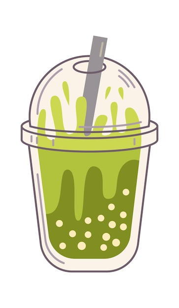 Ilustración de vector de bebida de té de burbujas
