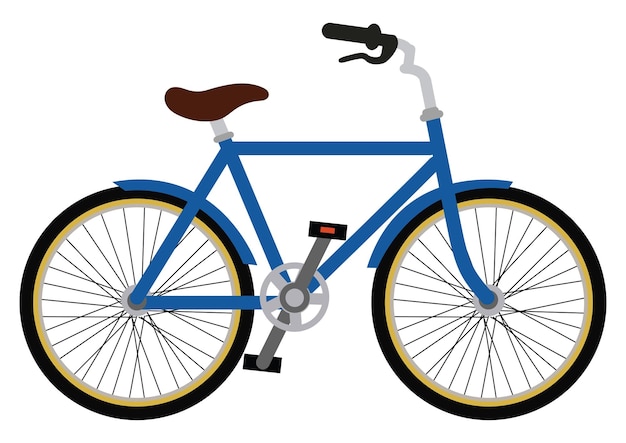 Vector ilustración de vector de bicicleta de ciudad azul bicicleta aislada sobre fondo blanco