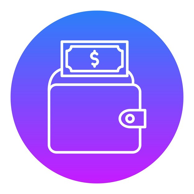 Ilustración del vector de la billetera de dinero