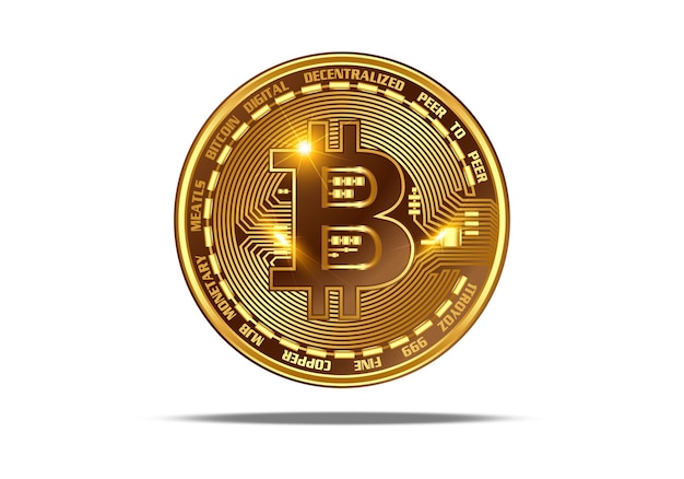 Ilustración de Vector de Bitcoin oro Blockchain