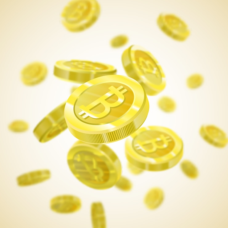Vector ilustración de vector de bitcoin de un patrón realista