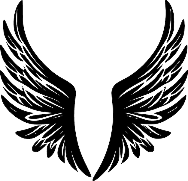Ilustración de Vector blanco y negro de alas