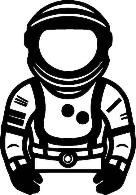 Vector ilustración de vector blanco y negro de astronauta