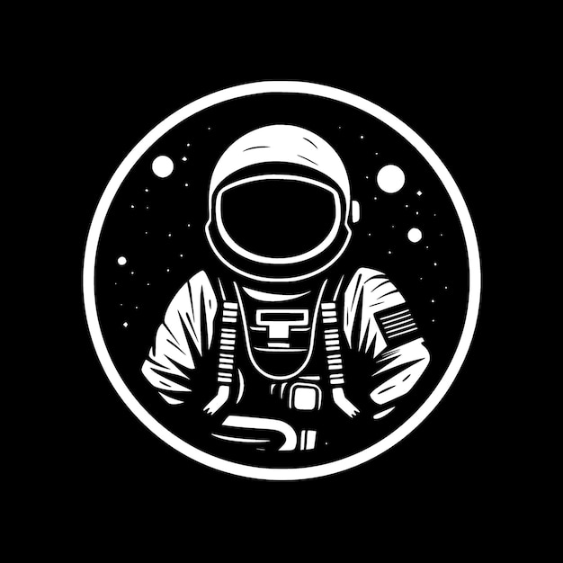 Ilustración de Vector blanco y negro de astronauta
