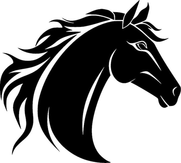 Ilustración de Vector blanco y negro de caballo