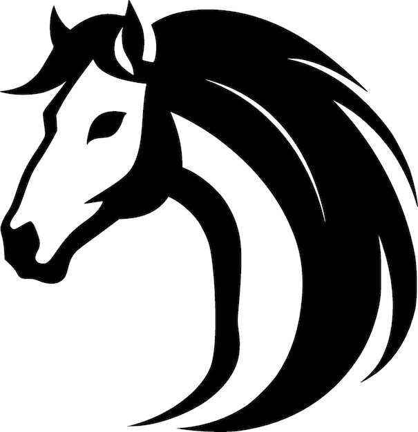 Ilustración de Vector blanco y negro de caballo