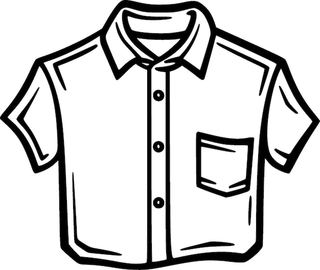 Ilustracion de Vector blanco y negro de camisa Vector Premium generado con IA