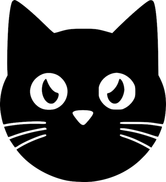 Ilustración de Vector blanco y negro de gato