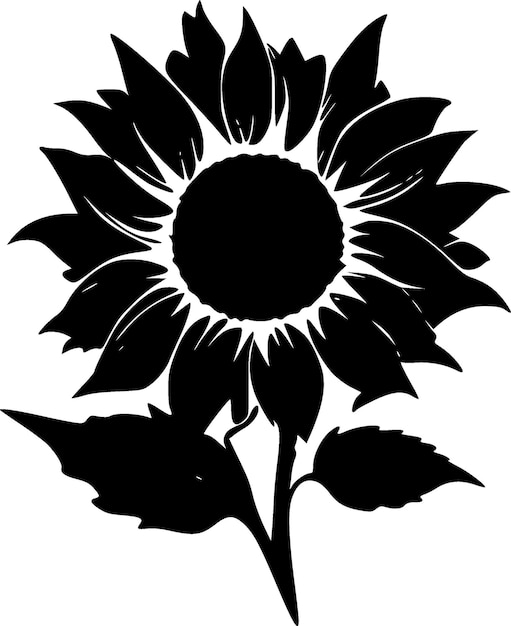 Ilustración de Vector blanco y negro de girasol