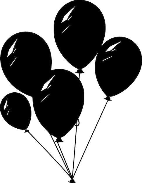 Ilustración de Vector blanco y negro de globos