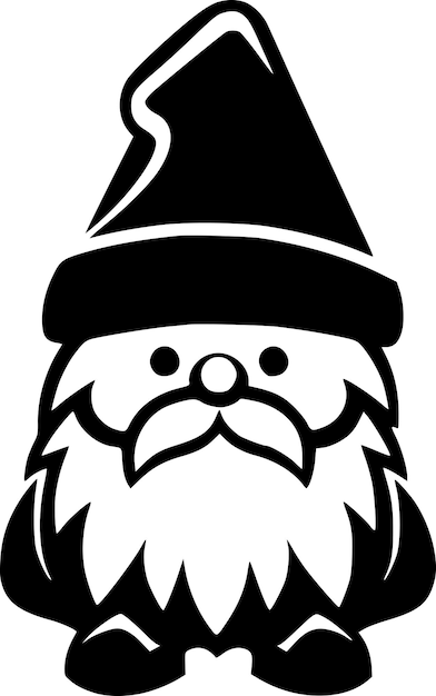 Ilustración de Vector blanco y negro de gnomo