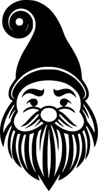 Ilustración de Vector blanco y negro de gnomo