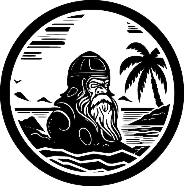 Ilustración de Vector blanco y negro de Hawaii