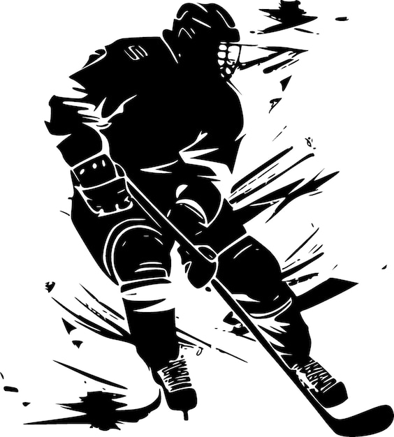 Vector ilustración de vector blanco y negro de hockey