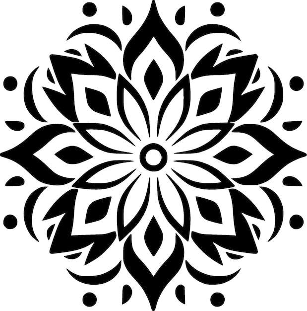 Ilustración de Vector blanco y negro Mandala