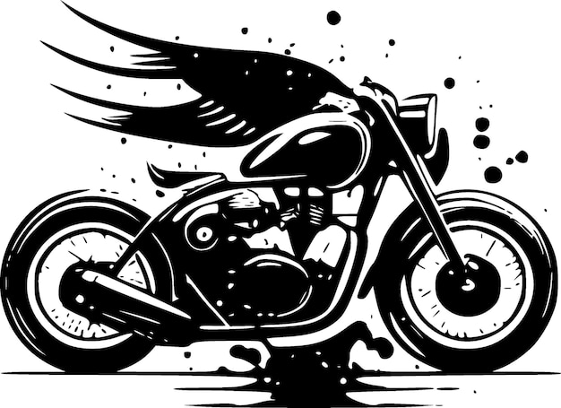 Vector ilustración de vector blanco y negro de motocicleta