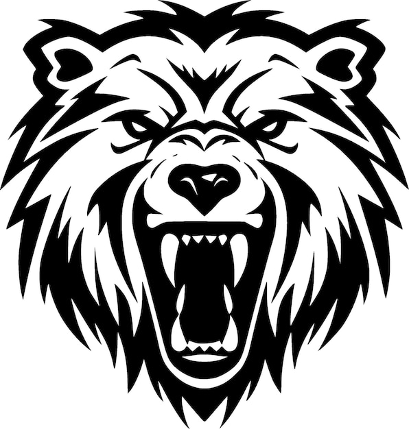 Ilustración de Vector blanco y negro de oso