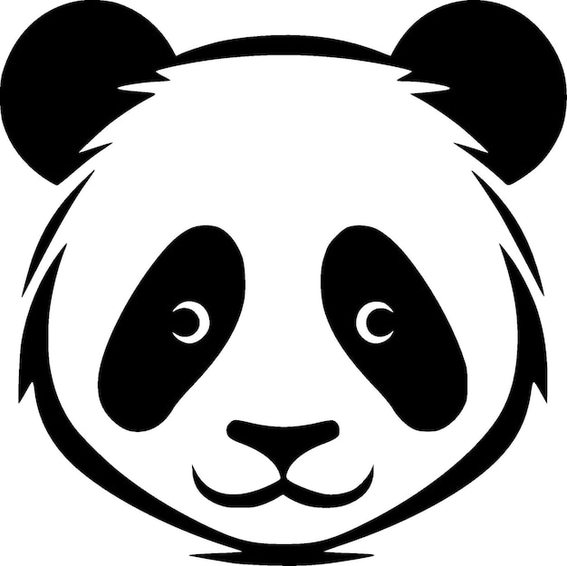 Ilustración de Vector blanco y negro de Panda