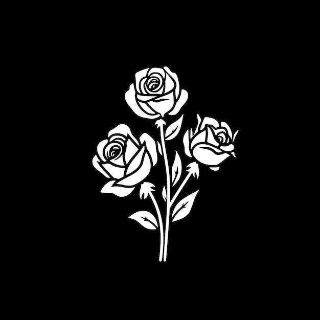 Ilustración de Vector blanco y negro de rosas