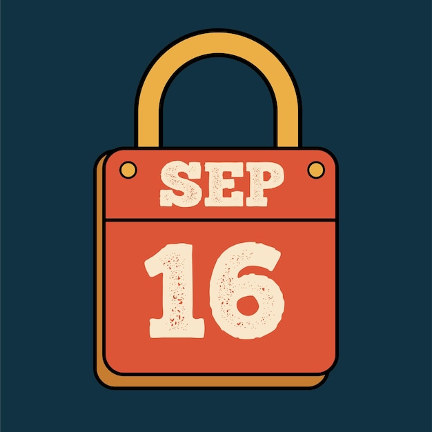 Ilustración del vector de bloqueo septiembre