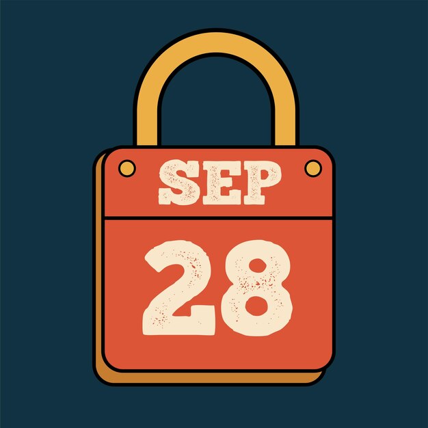 Ilustración del vector de bloqueo septiembre