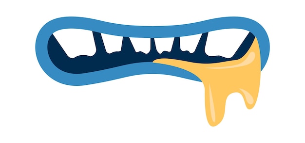 Ilustración de Vector de boca de monstruo de dibujos animados divertido