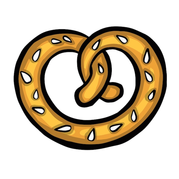 Vector ilustración de vector de bocadillo de cerveza de pretzel salado