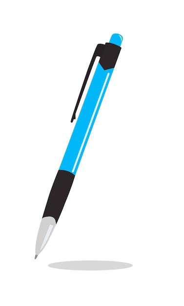 Ilustración de vector de bolígrafo concepto de regreso a la escuela útiles escolares de papelería