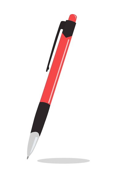 Ilustración de vector de bolígrafo concepto de regreso a la escuela útiles escolares de papelería