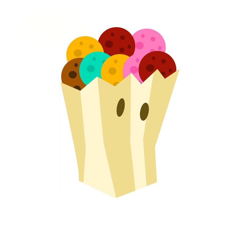 ilustración de vector de bolsa de bocadillos en estilo lindo