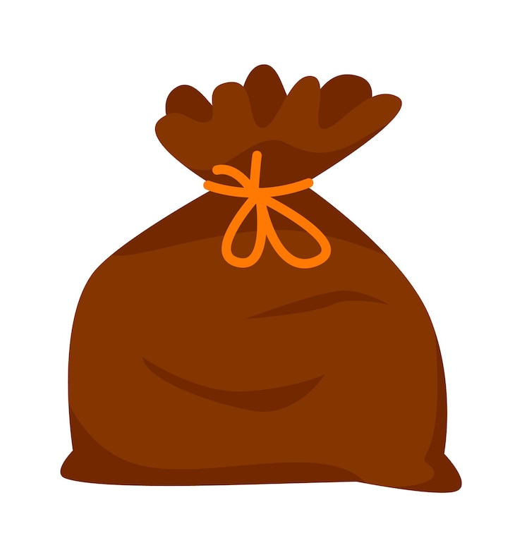 Vector ilustración de vector de bolsa o saco viejo