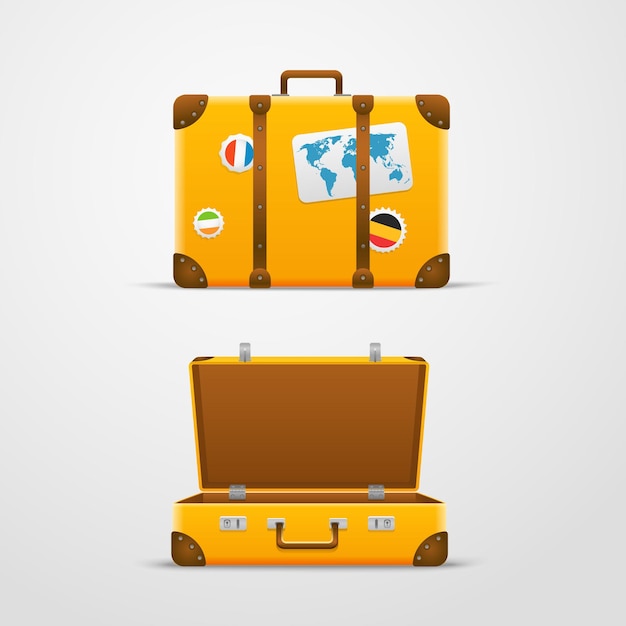 Ilustración de vector de bolsa de viaje Plantilla de diseño de vacaciones