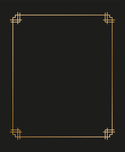 Ilustración de vector de bordes y marcos art deco. Patrón creativo al estilo de la década de 1920 para su diseño. EPS