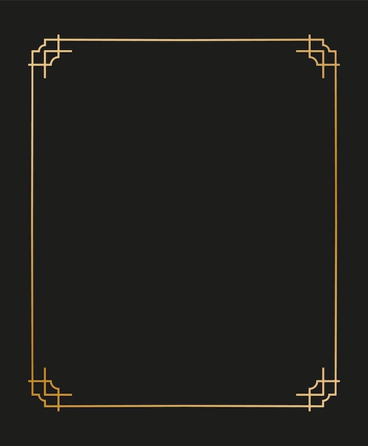 Ilustración de vector de bordes y marcos art deco. Patrón creativo al estilo de la década de 1920 para su diseño. EPS
