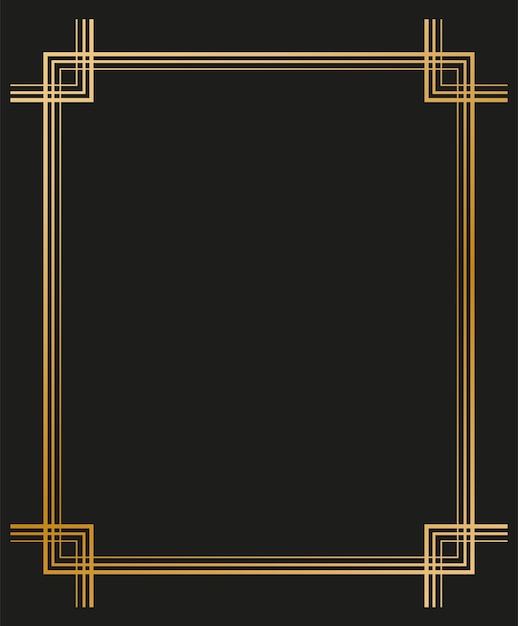 Ilustración de vector de bordes y marcos art deco. Patrón creativo al estilo de la década de 1920 para su diseño. EPS
