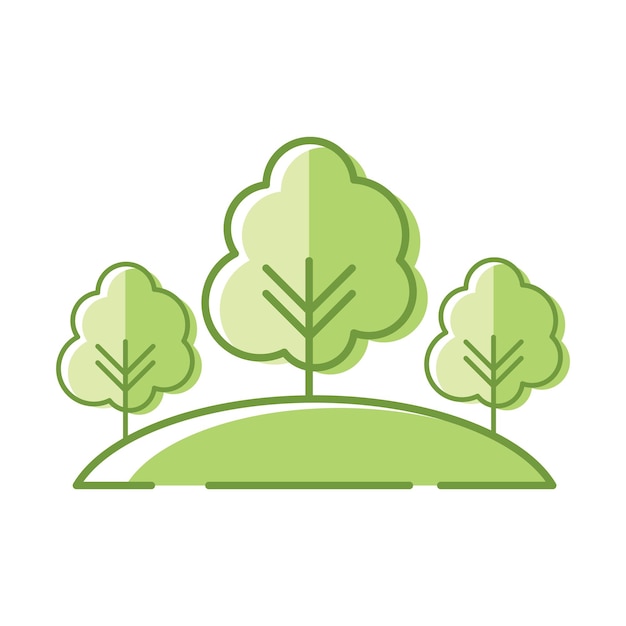 Vector ilustración de vector de bosque de paisaje verde