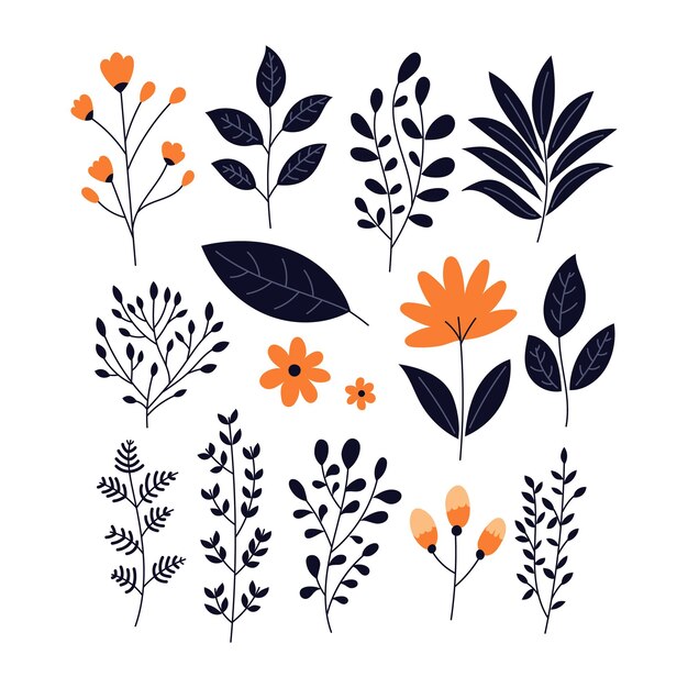 Ilustración de vector botánico dibujado a mano elemento floral