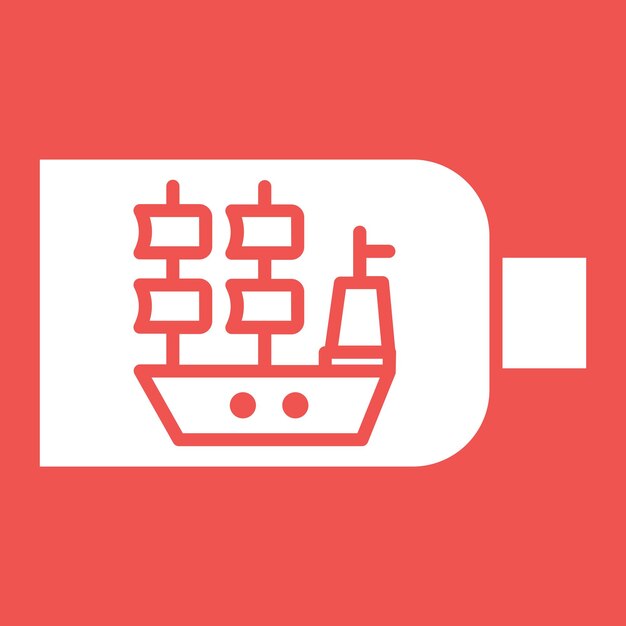 Ilustración del vector de la botella del barco