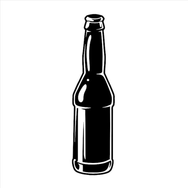 Ilustración de vector de botella de cerveza aislado fondo blanco