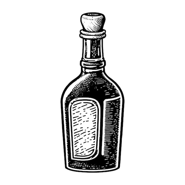 Ilustración de vector de botella dibujada a mano