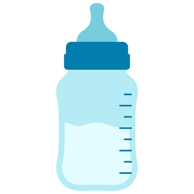 Ilustración de Vector de botella de leche de bebé azul