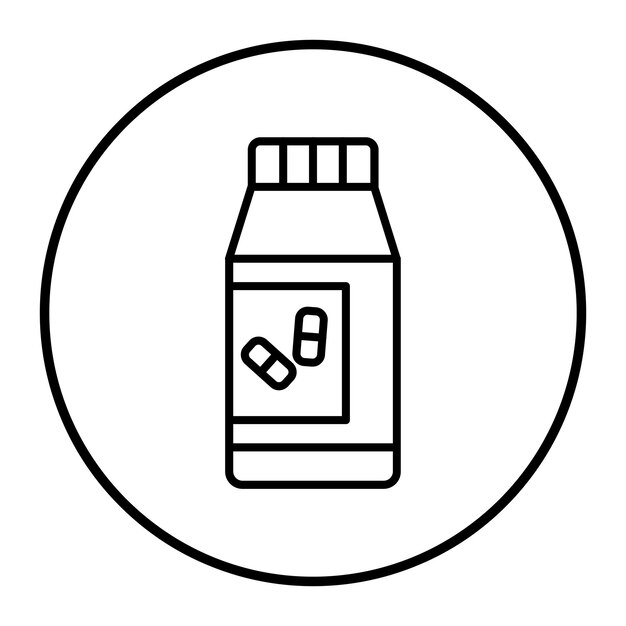 Ilustración del vector de la botella de pastillas