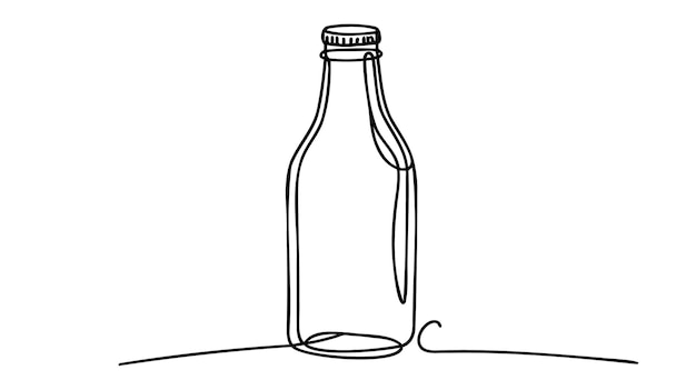 Ilustración de vector de botella única aislada sobre fondo blanco