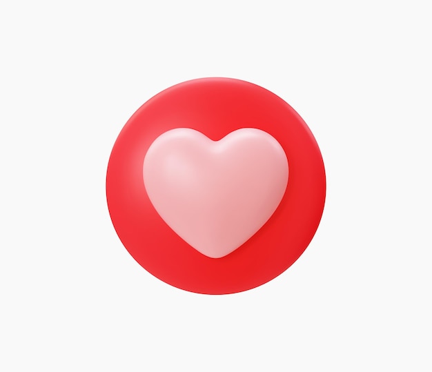 Ilustración de vector de botón de amor realista 3D
