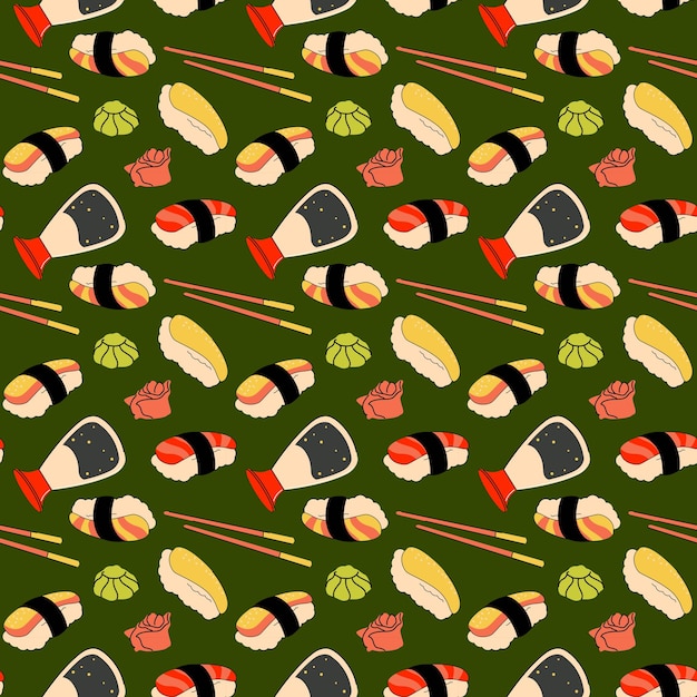Ilustración de vector brillante de comida asiática