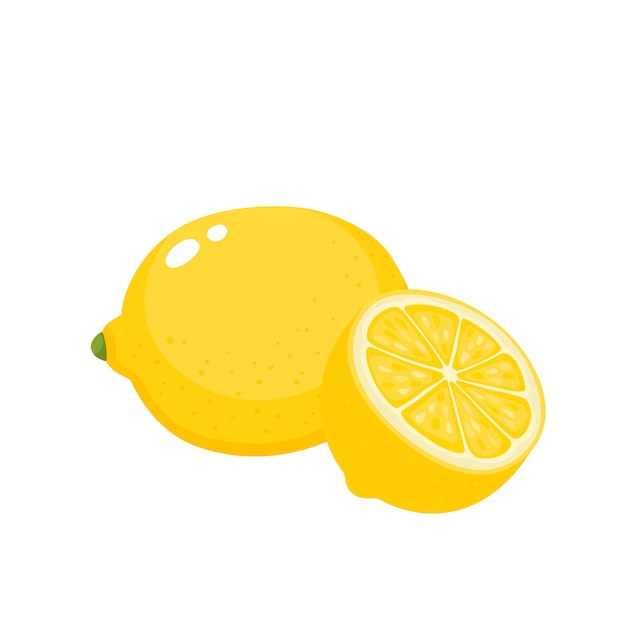 Ilustración de vector brillante de limones jugosos coloridos aislados, cítricos orgánicos